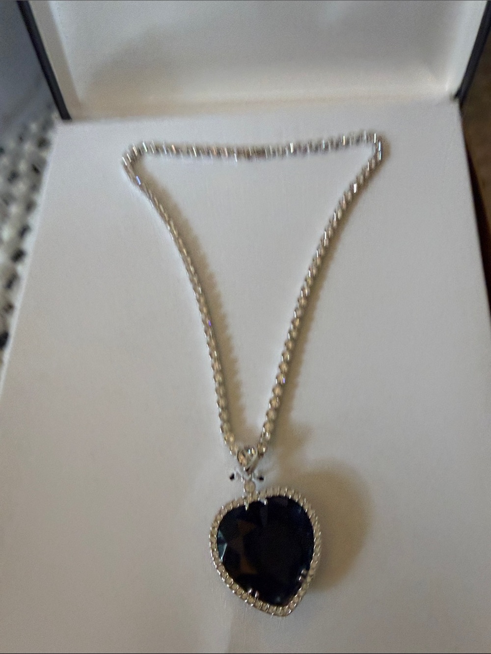 J. Peterman “Heart of the Ocean” Necklace with Navy Heart Pendant